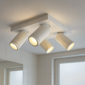 Modern ceiling spotlight white, Kenan, IP44