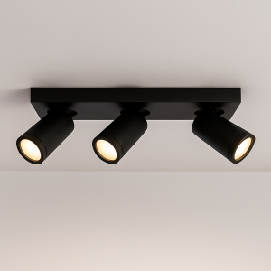 Modern ceiling spotlight black, Kenan, IP44