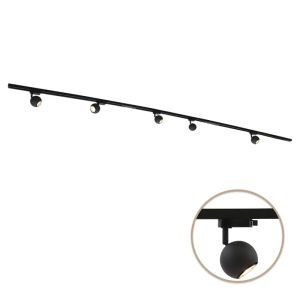 3M black 1 phase track lighting system + 5 Alco track spots