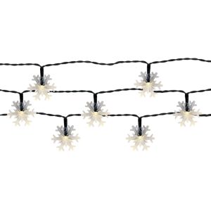 Snowflakes solar cord garden lighting 50 LED warm white