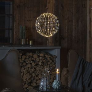 Silver Christmas christmas light sphere plastic, Bol, 1,5W, 2700K LED