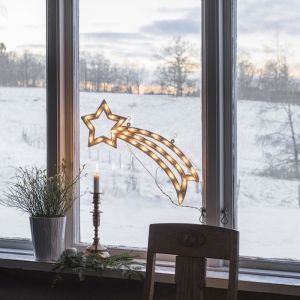 LED Christmas silhouette star, double-sided illuminated with 35 LEDs