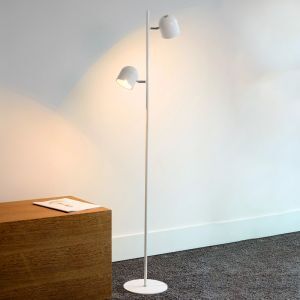 White floor lamp modern, Skanska, 5W, 2700K LED, with touch dimmer