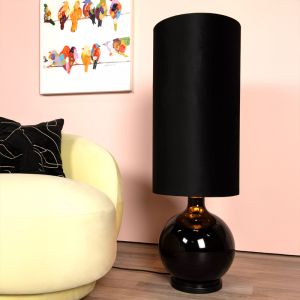 Black floor lamp retro, Esterad, with switch