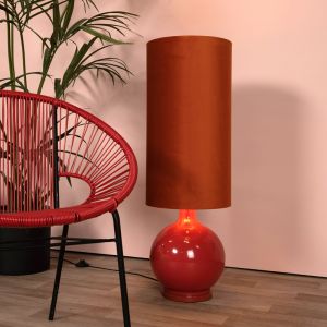 Orange floor lamp retro, Esterad, with switch