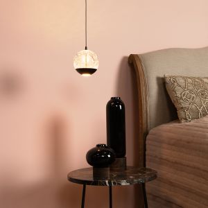 Black pendant light modern, Sentubal, 6,3W, 2700K LED