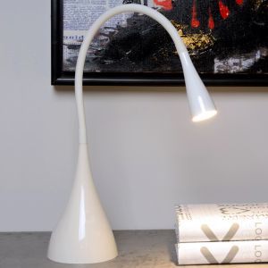 White desk lamp modern, Zozy, 3W, 3000K LED, with touch dimmer