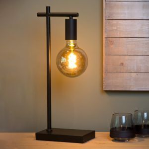 Black table lamp modern, Leanne, with switch