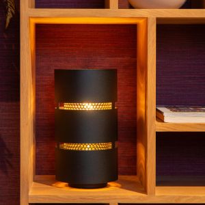 Black table lamp modern, Rosas, with switch