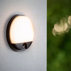 Black bathroom wall light modern, Hups Ir, 10W, 3000K LED, IP54