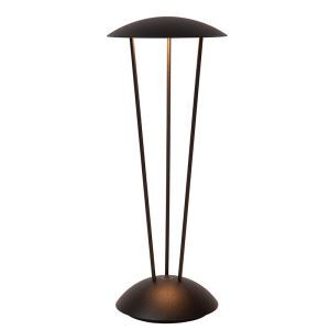 Black rechargeable outdoor table lamp modern, Renee, 2,2W, 2700K LED, IP54, with touch dimmer