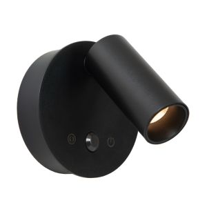 Black rechargeable wall light modern, Toni, 2W, 2700-4000K, with touch dimmer