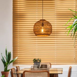 Rattan pendant light yellow, Moloko