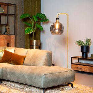 Grey floor lamp vintage, Julius, with switch