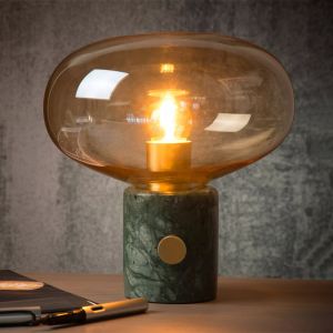 Marble table lamp amber, Charlize, with switch