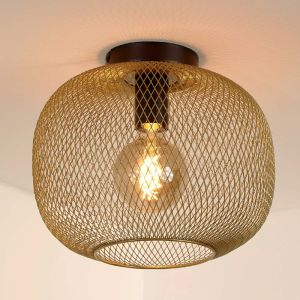 Golden flush ceiling light vintage, Mesh