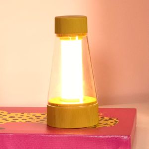 Yellow rechargeable outdoor table lamp modern, Lorali, 1,2W, 2700K LED, IP44, with touch dimmer