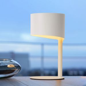 White table lamp modern, Knulle, with switch