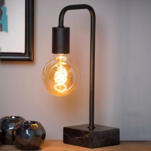Black table lamp modern, Lorin, with switch