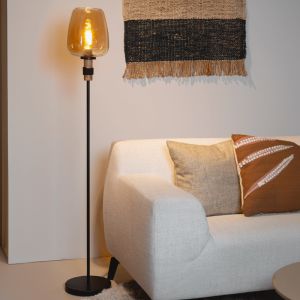 Amber floor lamp retro, Ilona, with switch