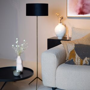 Black floor lamp modern, Tondo, with switch