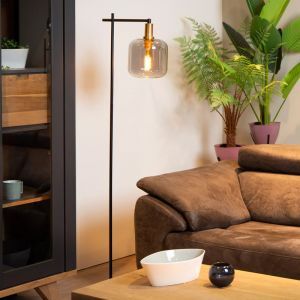 Grey floor lamp modern, Joanet, with switch