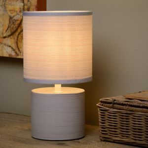 Ceramic table lamp grey, Greasby, with switch