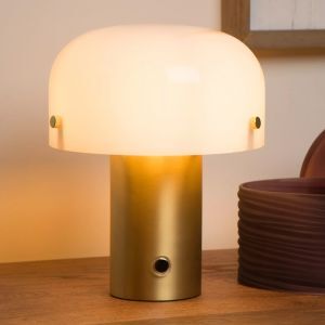 Golden table lamp rustic, Timon, with switch
