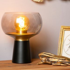 Black table lamp retro, Farris, with switch