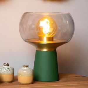 Green table lamp retro, Farris, with switch