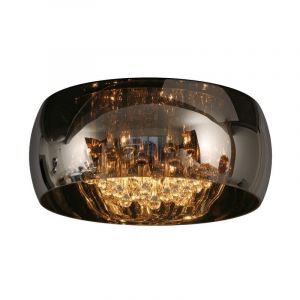 Chrome flush ceiling light modern, Pearl