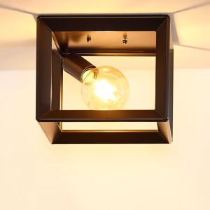 Grey flush ceiling light retro, Thor
