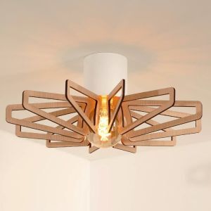 Modern flush ceiling light wood, Zidane