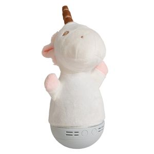 White children's table lamp modern, Dolly, 3W, RGB LED, with switch