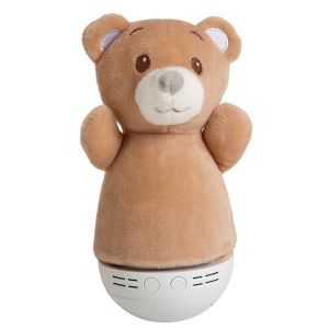 Brown children's table lamp modern, Dolly, 3W, RGB LED, with switch