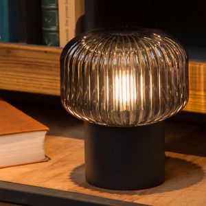 Grey table lamp retro, Jany, with switch