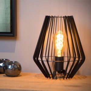 Black table lamp modern, Reda, with switch