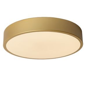Golden flush ceiling light modern, Unar, 18W, 2700K LED, 3-step dimmable