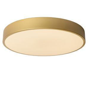 Golden flush ceiling light modern, Unar, 24W, 2700K LED, 3-step dimmable