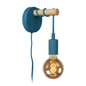Blue kid's wall light modern, Paulien, with switch