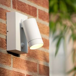White outdoor wall light with motion sensor modern, Taylor, IP54