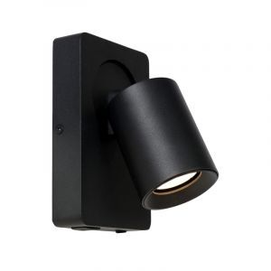 Black wall spotlight modern, Nigel, with switch