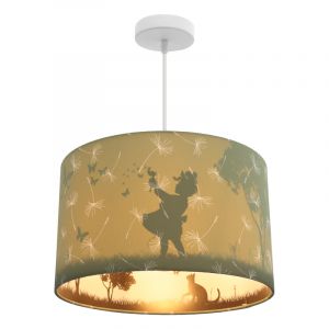 Fabric kids pendant light green, Butterfly