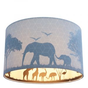 Fabric kid's ceiling light blue, Safari