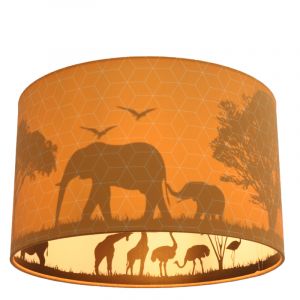 Fabric kid's ceiling light orange, Safari