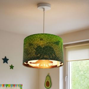 Modern kids pendant light green, Dino
