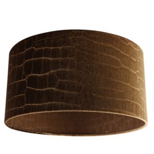 40 cm velvet lamp shade brown croco fabric, Emilius