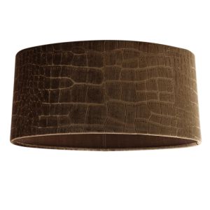 40 cm oval velvet lamp shade brown croco fabric, Emilius