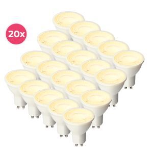 20-pack Dimmable white GU10 LED lamp Antonie, 5w, warm white