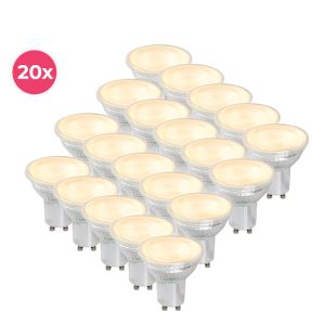 20-pack Dimmable transparent GU10 LED lamp Antonie, 5w, warm white